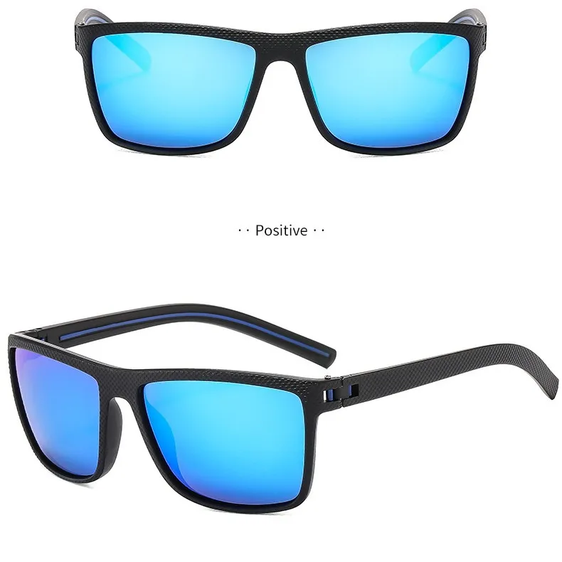 78030 Polarized Square Sunglasses for Men – Trendy Outdoor Sports Cycling Glasses with Spring Hinges, UV400 Protective Eyewear